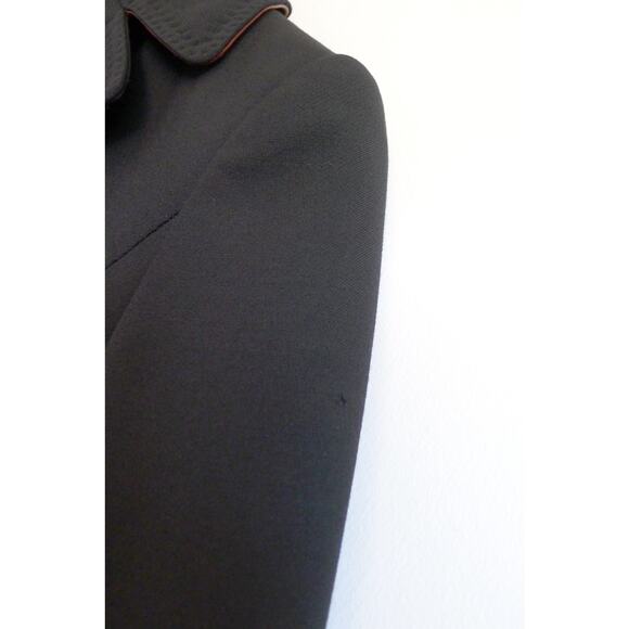 DOLCE & GABBANA Italy Double-Breasted Wool Leather Pea Coat Farfetch 38 XS $2895 - Picture 13 of 15